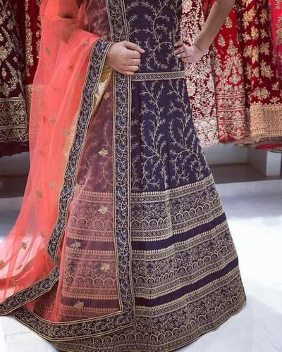 Blue Designer Embroidered Lehenga