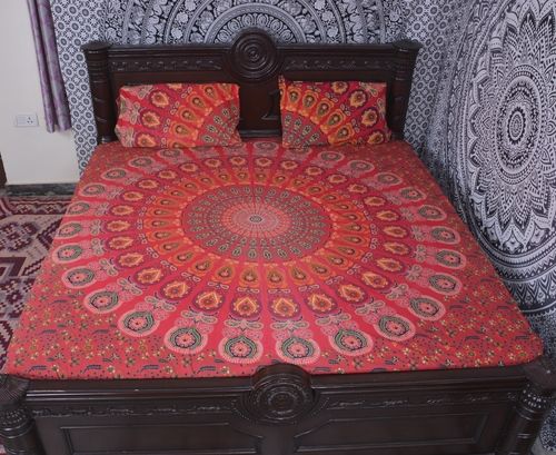 Indian Mandala Cotton Red Round Duvet Cover