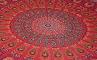 Indian Mandala Cotton Red Round Duvet Cover