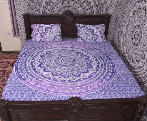 Indian MandalaBlue Cotton Duvet Cover