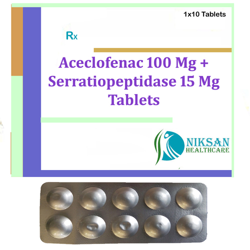 Aceclofenac 100 Mg Serratiopeptidase 15 Mg Tablets