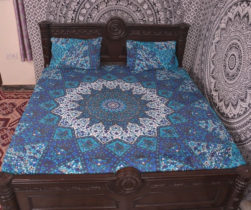 Indian Mandala Sky Blue Cotton Duvet Cover