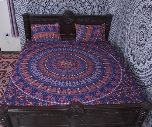 Indian Mandala Cotton Blue Elephant Duvet Cover