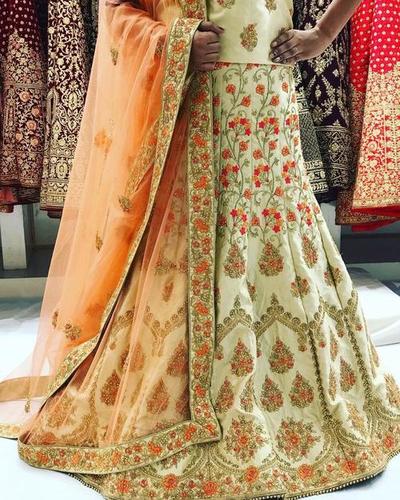 Gold Designer Embroidered Lehenga