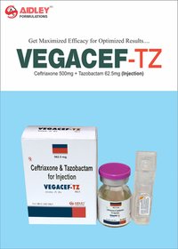 Ceftriaxone 500mg + Tazobactam 62.5mg Injection