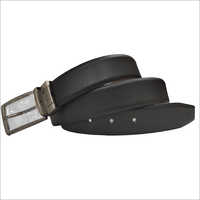 Mens Black Plain Leather Belt