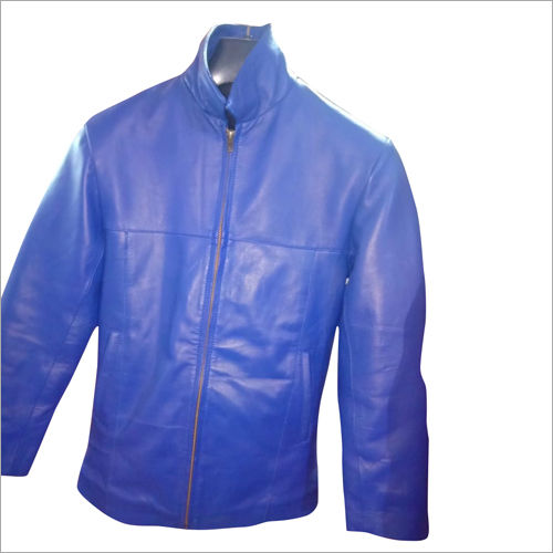 Available In Multicolour Mens Leather Blue Jacket