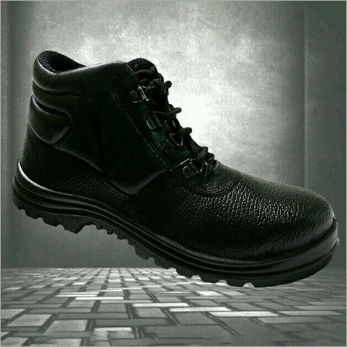 Black Industrial Leather Safety Shoes