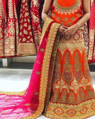 Orange Ladies Fashionable Lehenga Choli