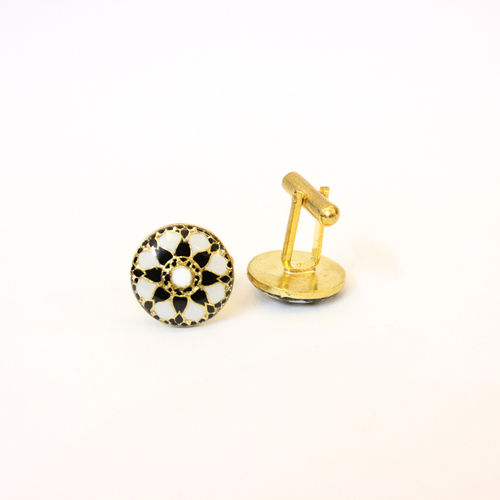 Black And White Enamel Cufflink