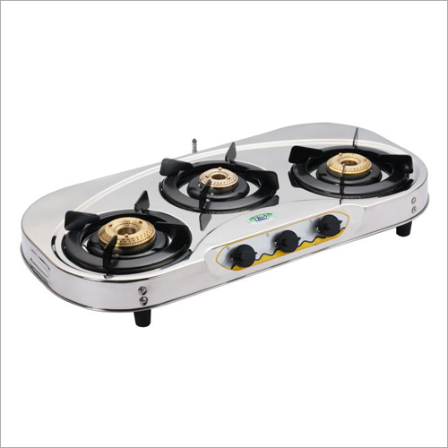 SS Oval Shape 3 Burner Gas Stove