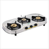 SS Oval Shape 3 Burner Gas Stove