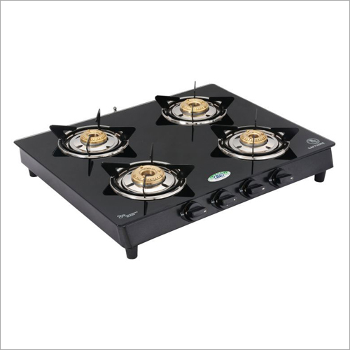 MS Powder Coated Frame Toughened Glass Top Gas Stove