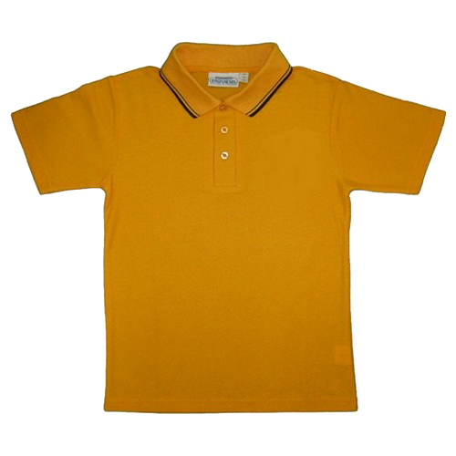 Kids School Uniform Cotton T-shirt - Cotton, Multiple Sizes, Gold | Soft, Durable, Comfortable, Breathable, Collared Neckline