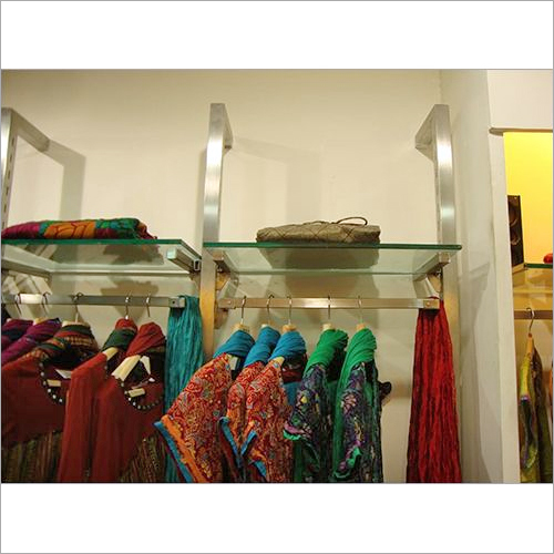 Easy To Install Wall Mounted Garment Glass Display Shelves