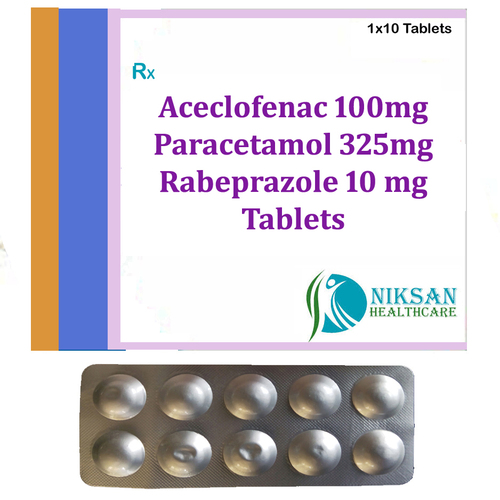 Aceclofenac 100mg Paracetamol 325mg Rabeprazole 10 Mg Tablets