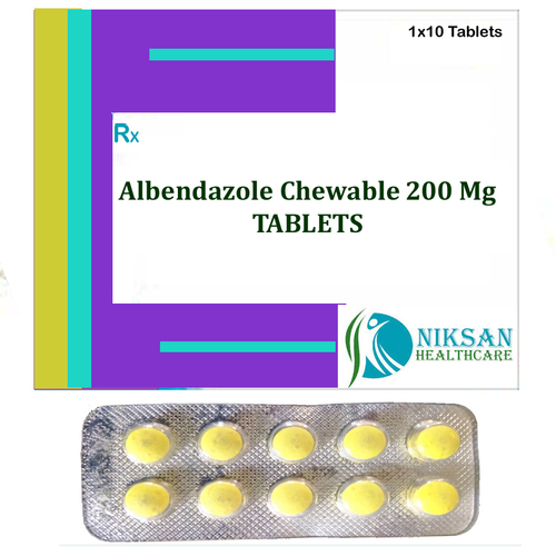 Albendazole Chewable 200 Mg Tablets General Medicines