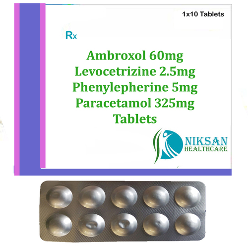 Ambroxol Levocetrizine Phenylepherine Paracetamol Tablets General Medicines