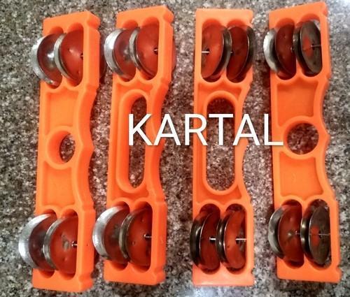 Khartal - Vergine Plastic With Steel Patti, 50-150 Grams Weight | Colors: Orange, Magenta, Pink, Yellow, Green, Non-Electric, Ideal For Bhajan Kirtan