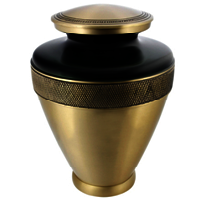 Atlas Brass Cremation Urn - Black/Gold