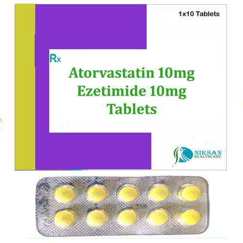 Atorvastatin 10mg Ezetimide 10mg Tablets