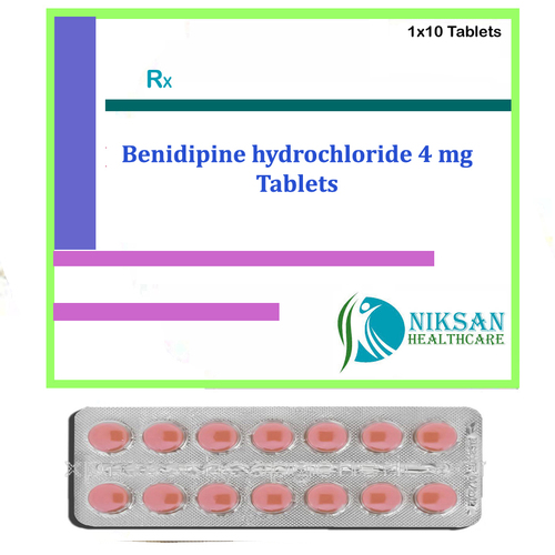 Benidipine Hydrochloride 4Mg Tablets General Medicines