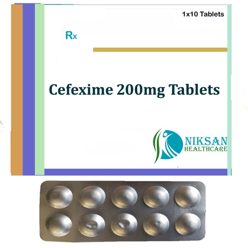 Cefixime 200 Mg Tablets - Antibiotic Medicine, 10 Units per Pack, Suitable for Aged Persons, Children, and Women, Effective for Fever