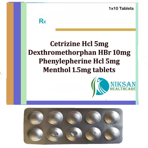 Cetrizine Dexthromethorphan Phenylepherine Tablets General Medicines