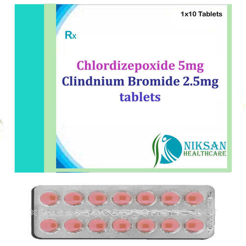 Chlordizepoxide 5Mg Clindnium Bromide 2.5Mg Tablets General Medicines