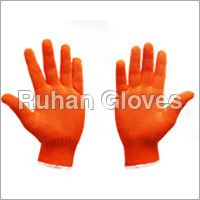 Orange Knitted Cotton Hand Gloves