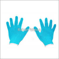 Light Sky Blue Cotton Knitted Gloves