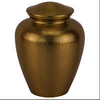 Black & Golden Brass Hand-Etched Cremation Urn