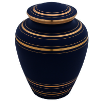 Black & Golden Brass Hand-Etched Cremation Urn