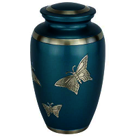 Golden Butterfly Cloisonne Cremation Urn
