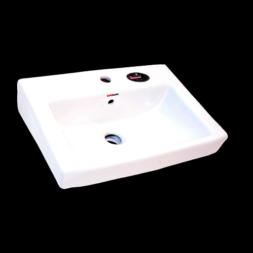 Square Wash Basin - Ceramic, Standard Size, Glossy White | Stain Resistant, Easy to Clean, Luxurious Design