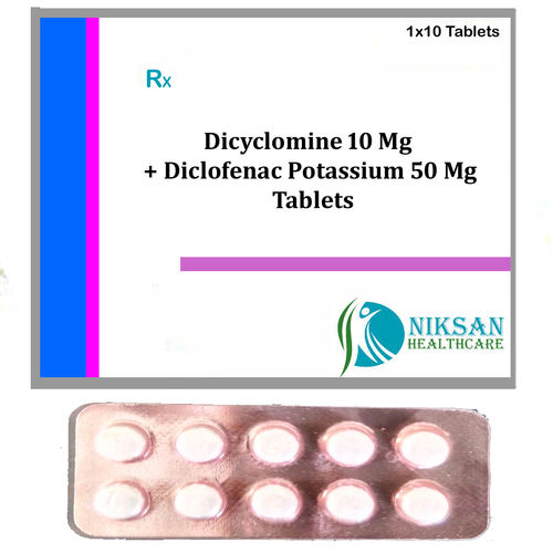 Dicyclomine 10 Mg Diclofenac Potassium 50 Mg Tablets General Medicines