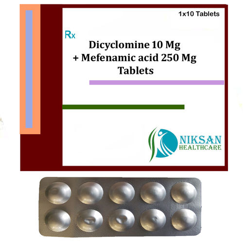 Dicyclomine 10 Mg Mefenamic Acid 250 Mg Tablets General Medicines