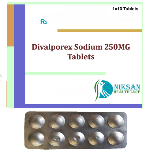 Divalproex Sodium - 250 Mg Tablets | Anti-Epileptic Treatment Supports Manic Phase of Bipolar Disorder 10 Units Per Pack Suitable For Children