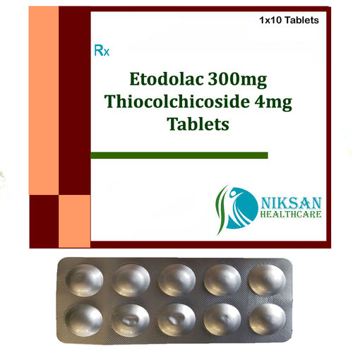 Etodolac 300Mg Thiocolchicoside 4Mg Tablets General Medicines