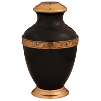 Brass Cremation Urn Gold & Black