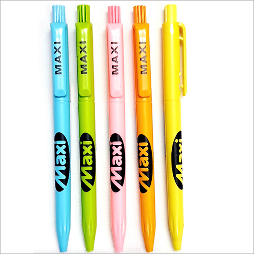 Colored Ink Retractable Plastic Body Pen