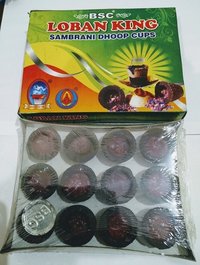 Sambrani Cup Gugal Loban - Charcoal, 25mm Diameter, 35mm Length, Black Color | Eco-friendly, Herbal Fragrance, Anti-odour, Insect Resistant, Includes Incense Holder