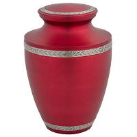 Brass Cremation Urns with Hand Etched Floral Design