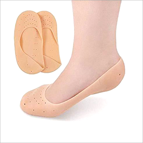 Ladies Anti Crack Socks - Silicone & Other Materials | Free Size, Cream Color, Suitable for Rainy Spring Summer Winter