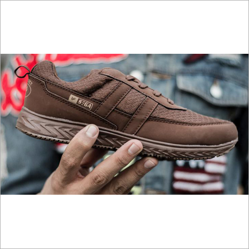 Running Sports Shoes - Mesh & Synthetic Leather , Brown Color, Washable, All Sizes for Men, Ideal for All Seasons