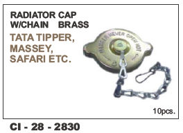 Radiator Cap W/ Chain Brass Tata, Tractor Warranty: Yes