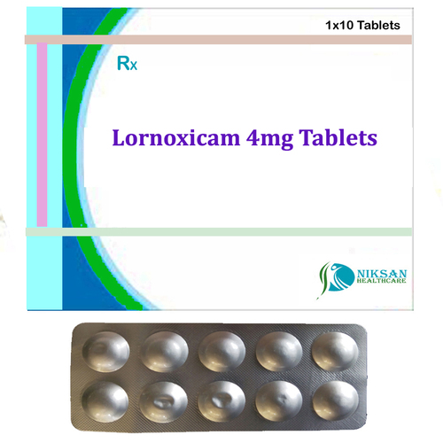 Lornoxicam 4 Mg Tablets - Dosage 4 Mg, 10 Units | Pain Relief for Acute Mild to Moderate Conditions, Suitable for Aged Persons and Women