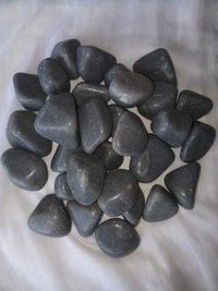 Machine Polished Supper Round And Polished Tumble Smokey Grey Pebbles Stone