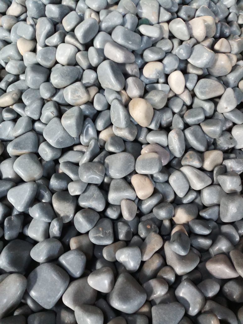 Machine High Polished Smokey Grey round natural Pebble Stone