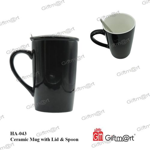 Ceramic Mug with Lid & Spoon